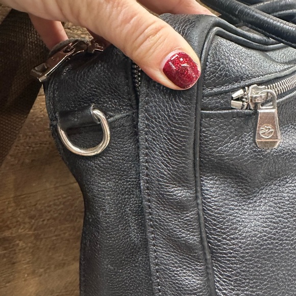 Longchamp Le Foulonné Leather Briefcase (Black) - Picture 12 of 15